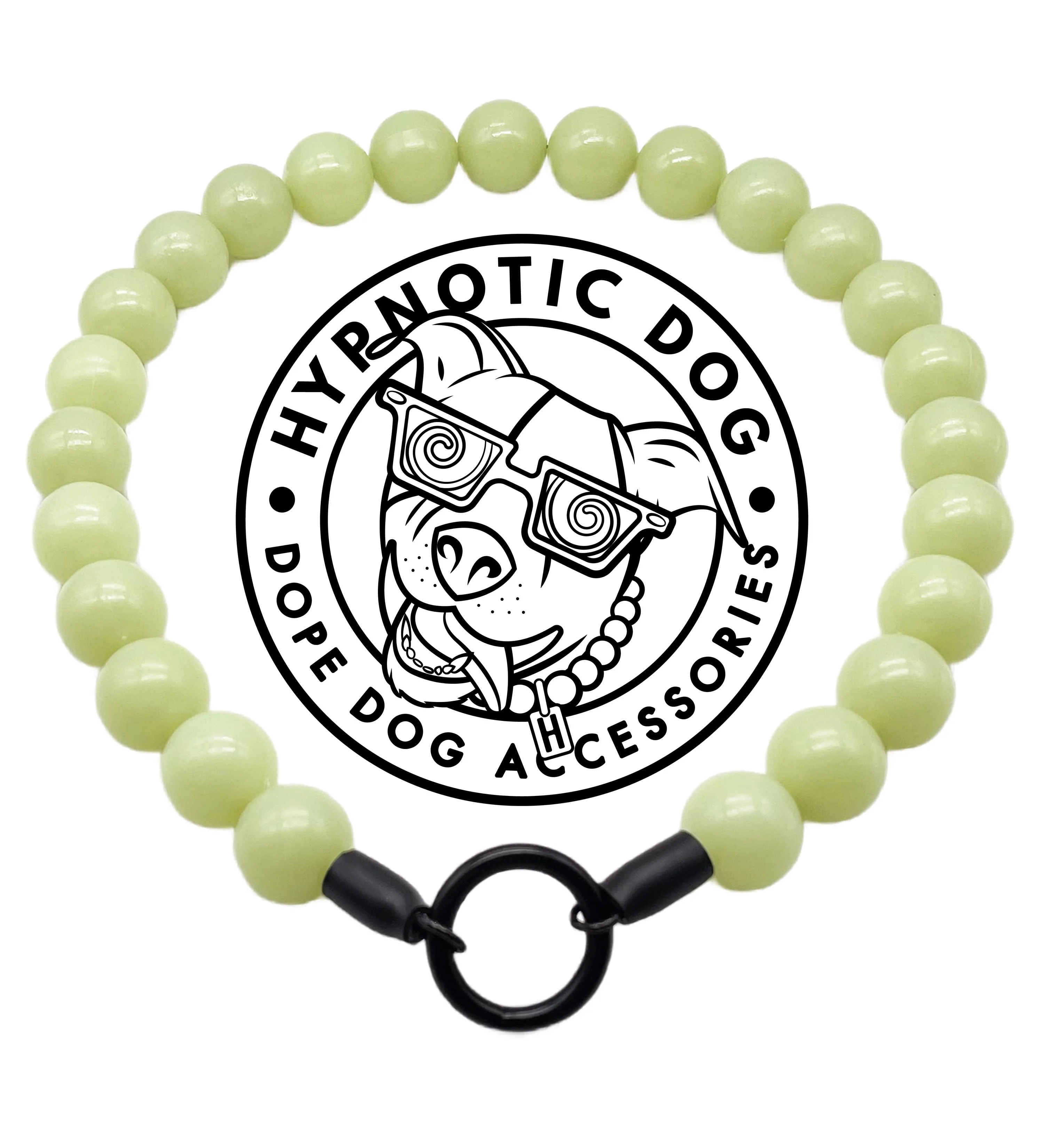 🟧 18" Slip On (Rose Gold O-Ring) Glow in the Dark Acrylic Bead Collar - PRE-MADE/FINAL SALE