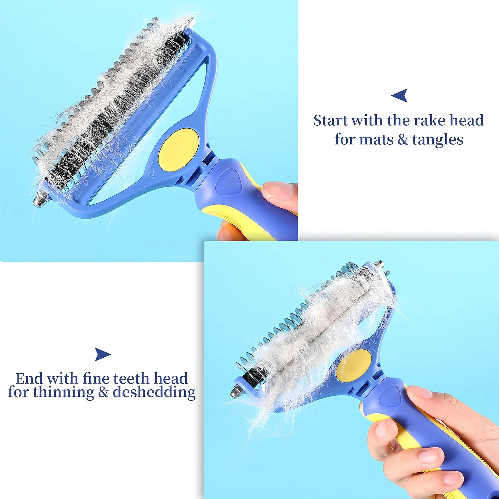 2 in 1 Dematting Comb & Undercoat Rake