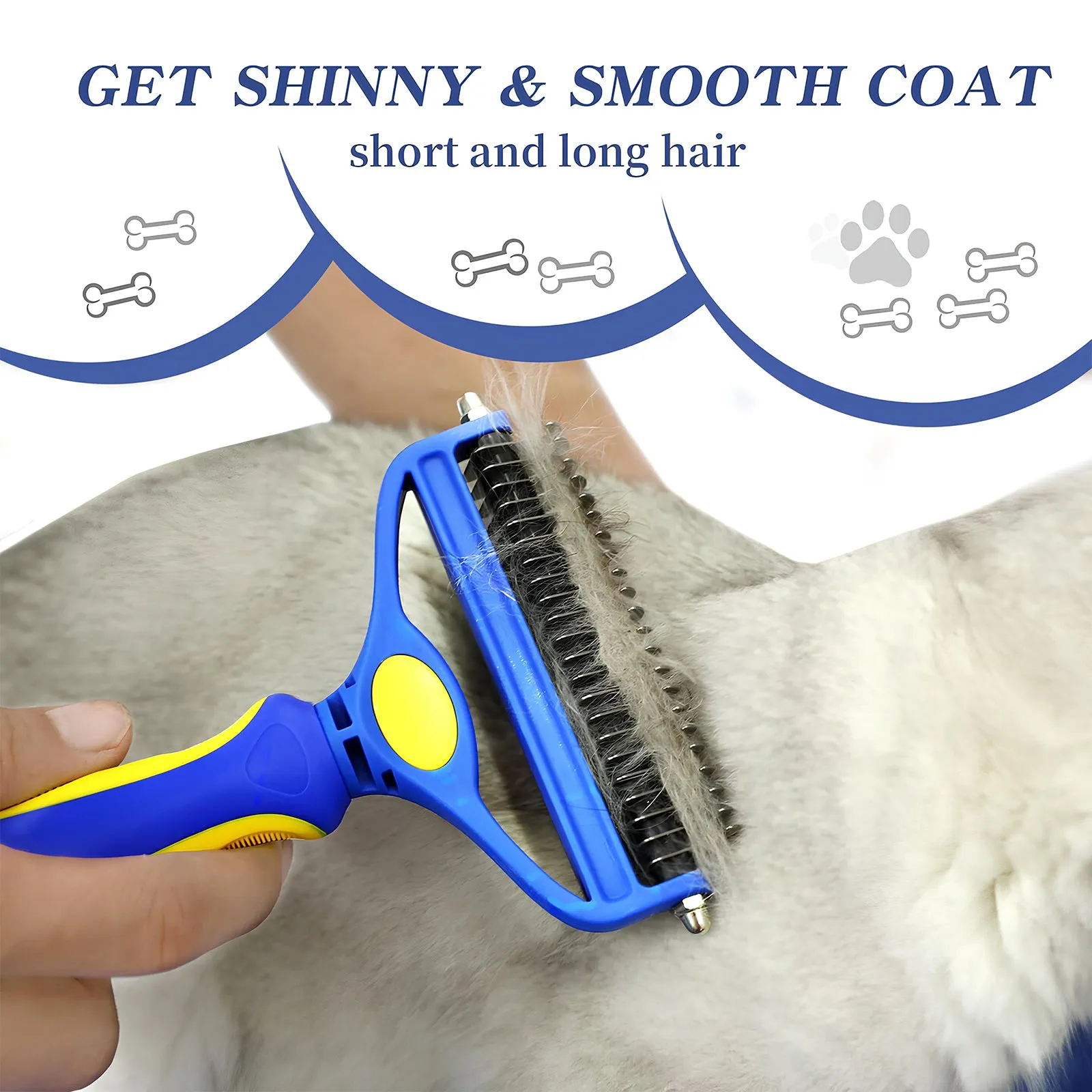 2 in 1 Dematting Comb & Undercoat Rake