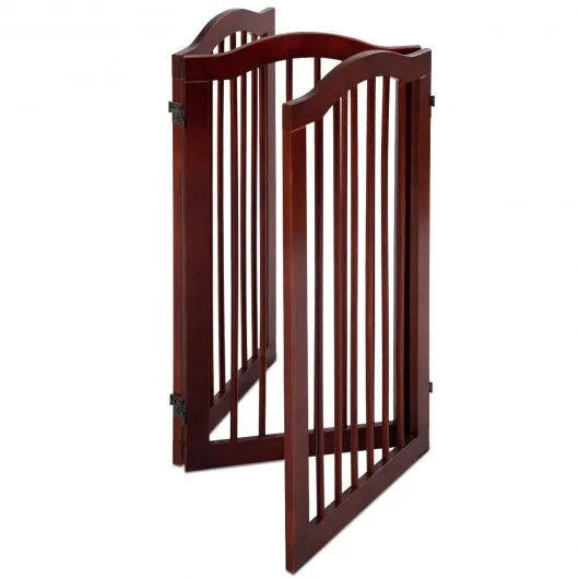 3 Panels Folding Freestanding Wood Pet Dog Safety Gate-36"