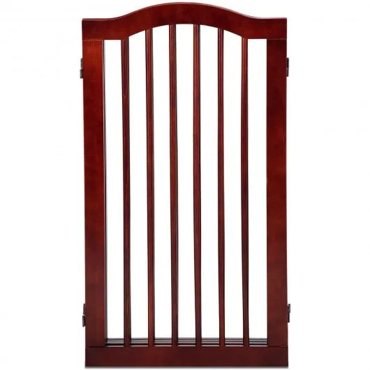3 Panels Folding Freestanding Wood Pet Dog Safety Gate-36"