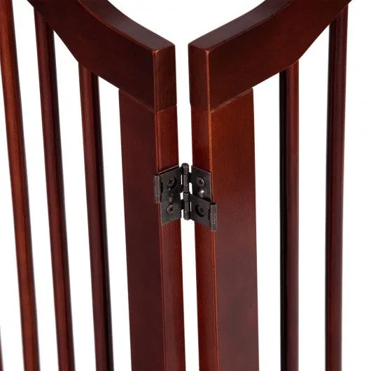 3 Panels Folding Freestanding Wood Pet Dog Safety Gate-36"