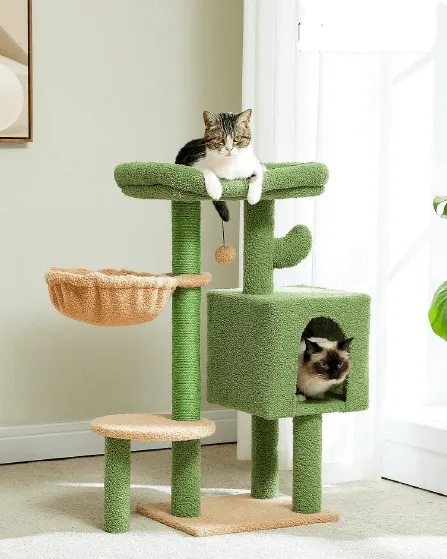 35.4" Cactus Cat Scratching Tree with Condo