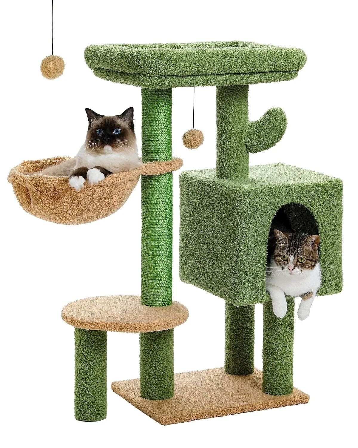 35.4" Cactus Cat Scratching Tree with Condo