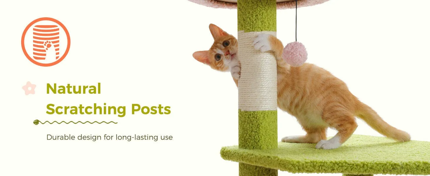 47.2" Flower Top Cat Tree Condo