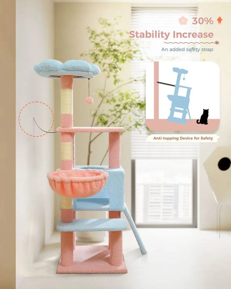 47.2" Flower Top Cat Tree Condo