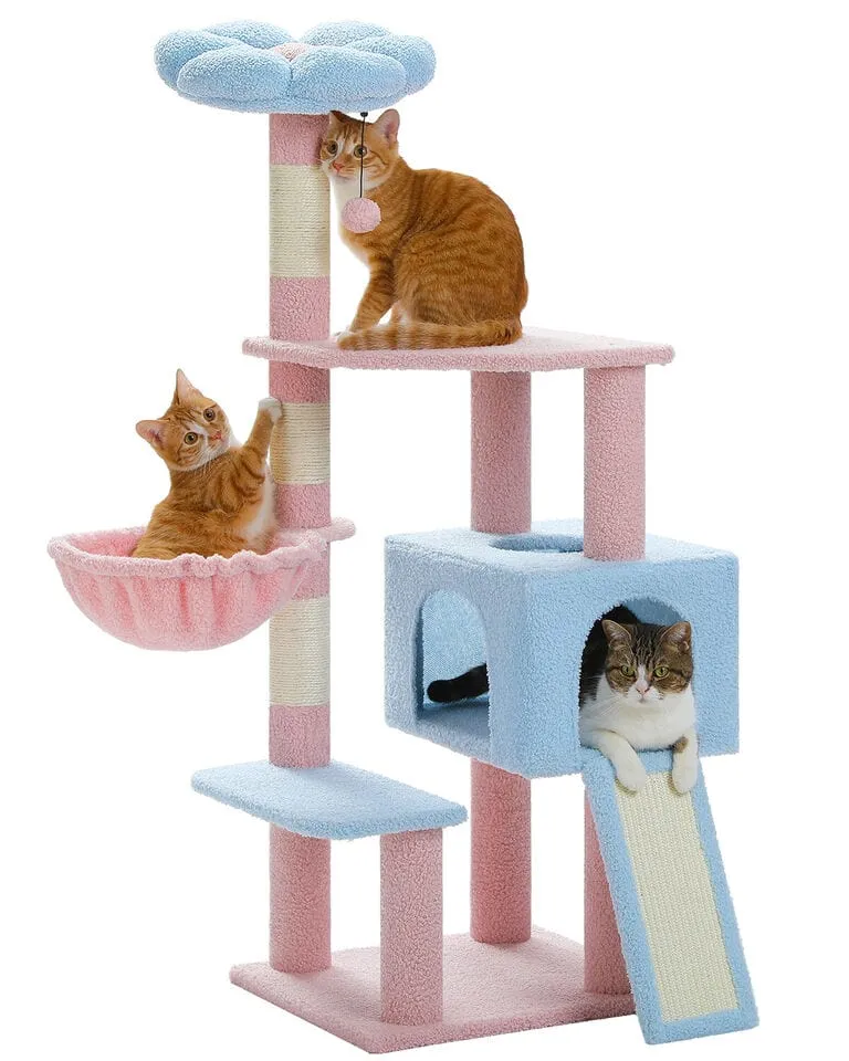 47.2" Flower Top Cat Tree Condo