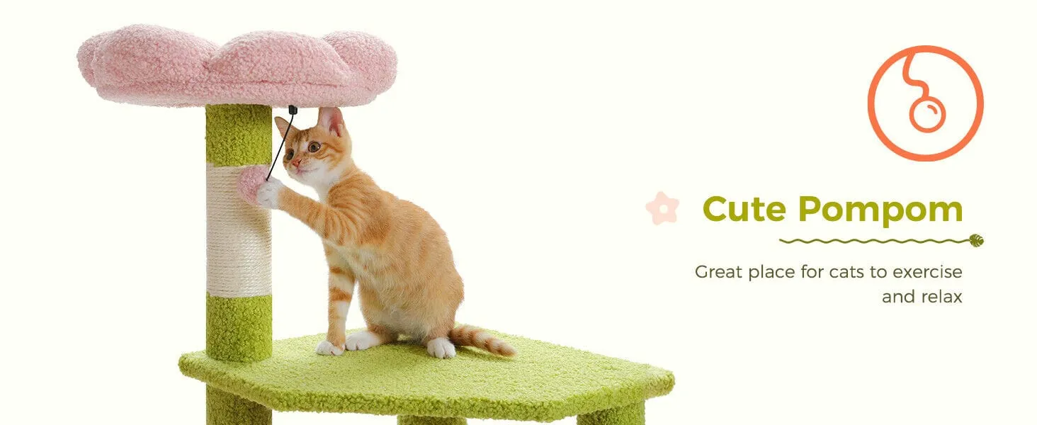 47.2" Flower Top Cat Tree Condo