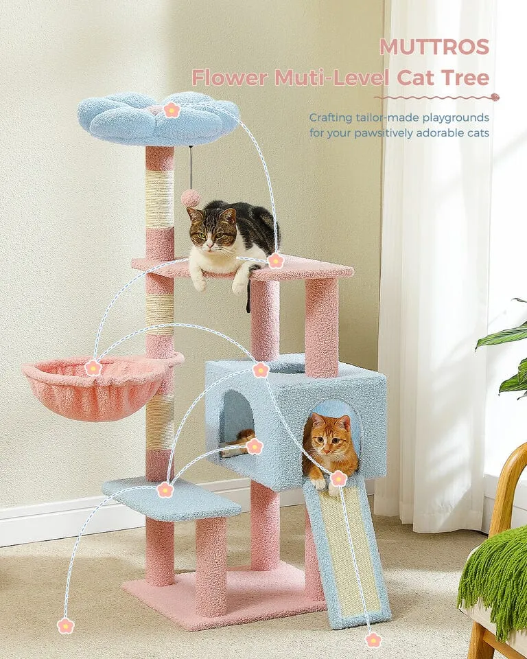 47.2" Flower Top Cat Tree Condo
