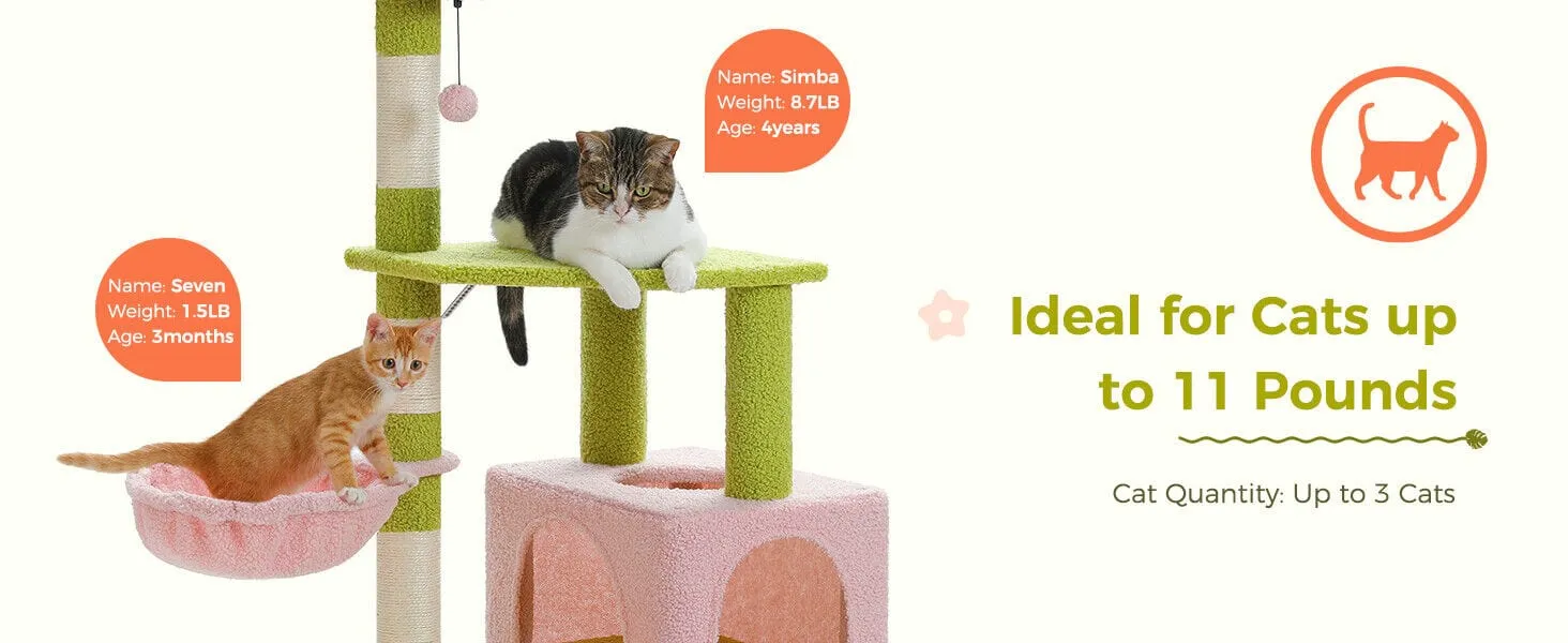 47.2" Flower Top Cat Tree Condo