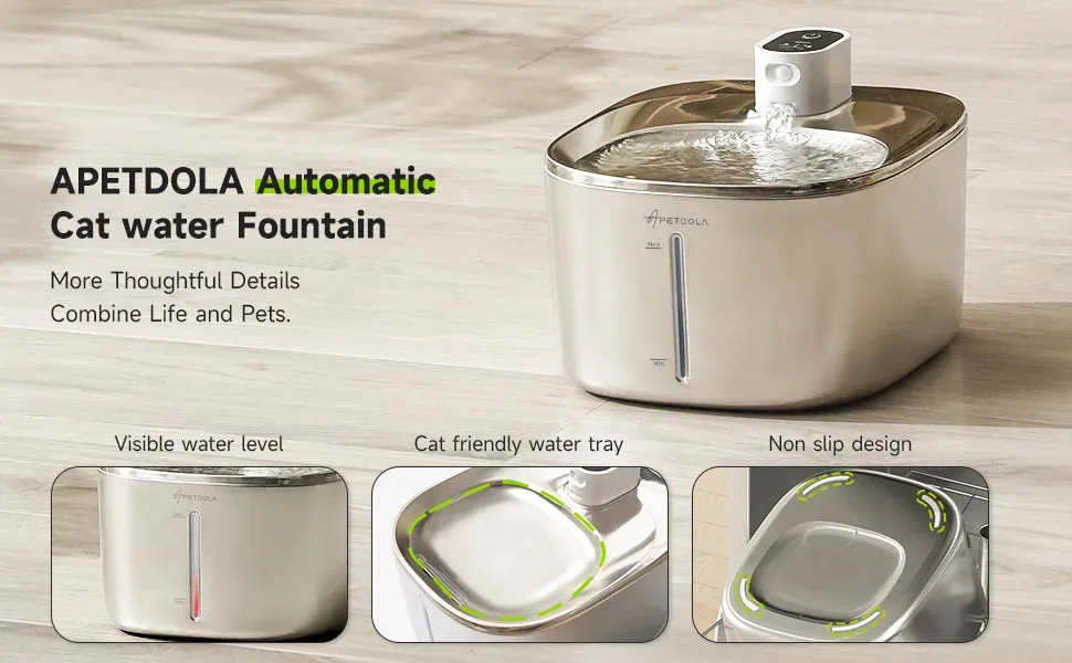 4L Wireless Cat Water Fountain with Auto Sensor