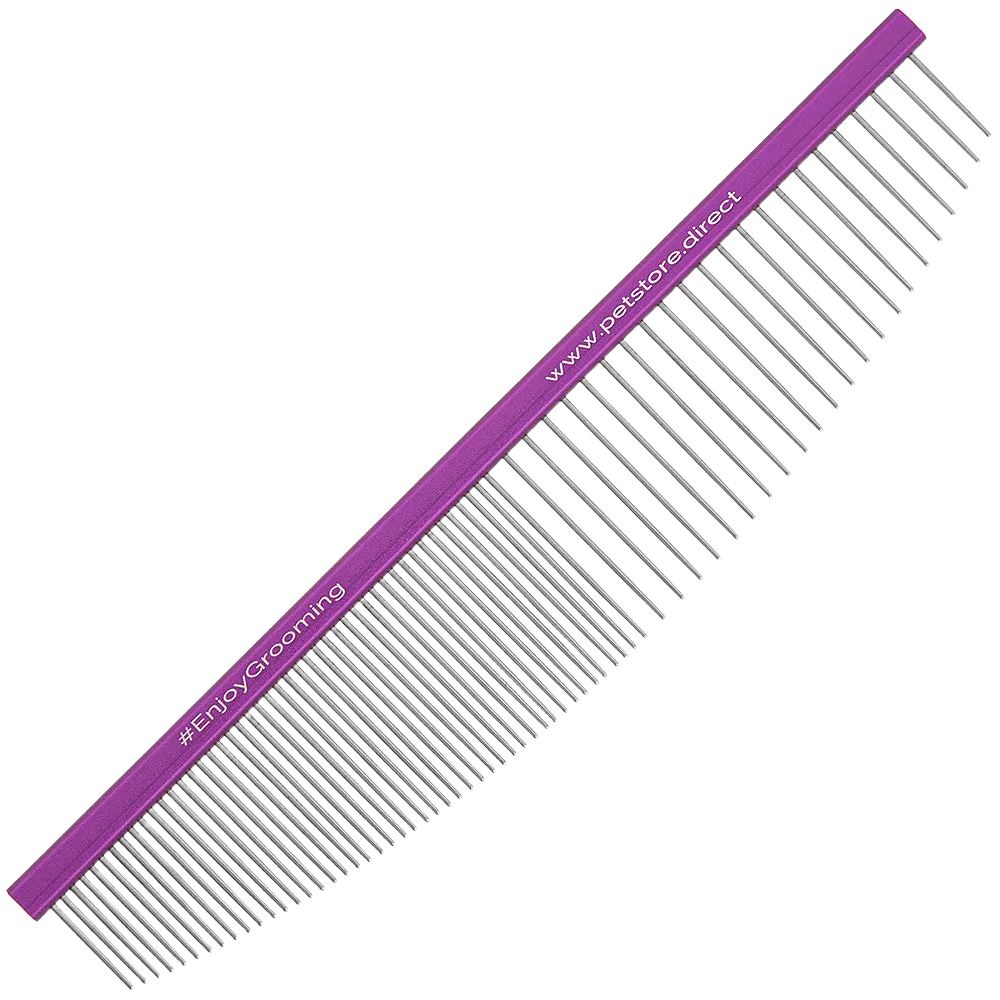 6.5" 50/50 Purple Half-Moon Comb by PetStore.Direct