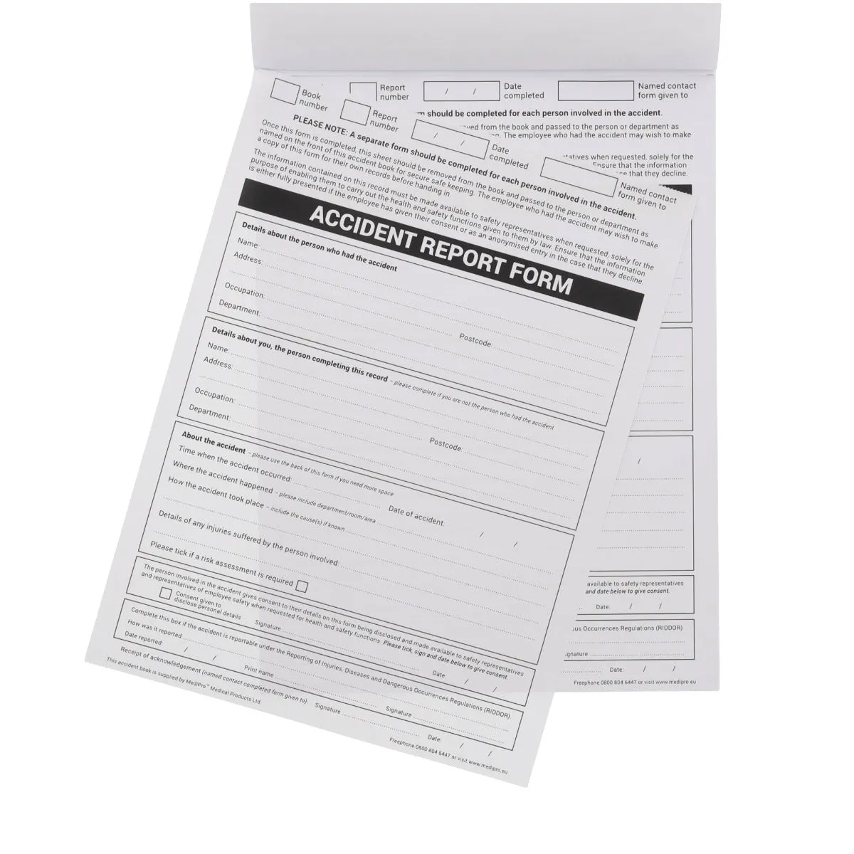 A5 Accident Book - GDPR Compliant - Medipro
