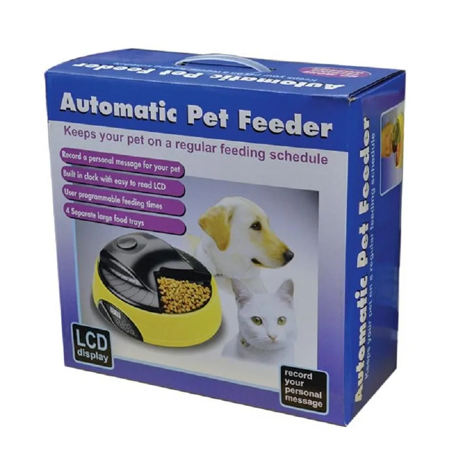 Automatic 4 Tray Pet Feeder LCD Display