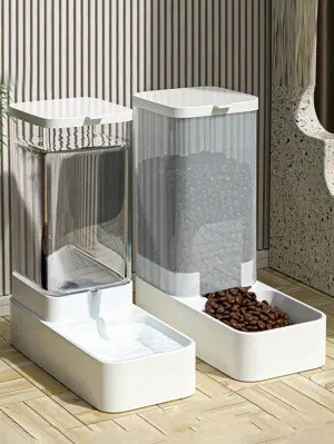 Automatic Pet Feeder/Waterer, Pet Food Storage Dispenser For Cats/Dogs For Home And Travel