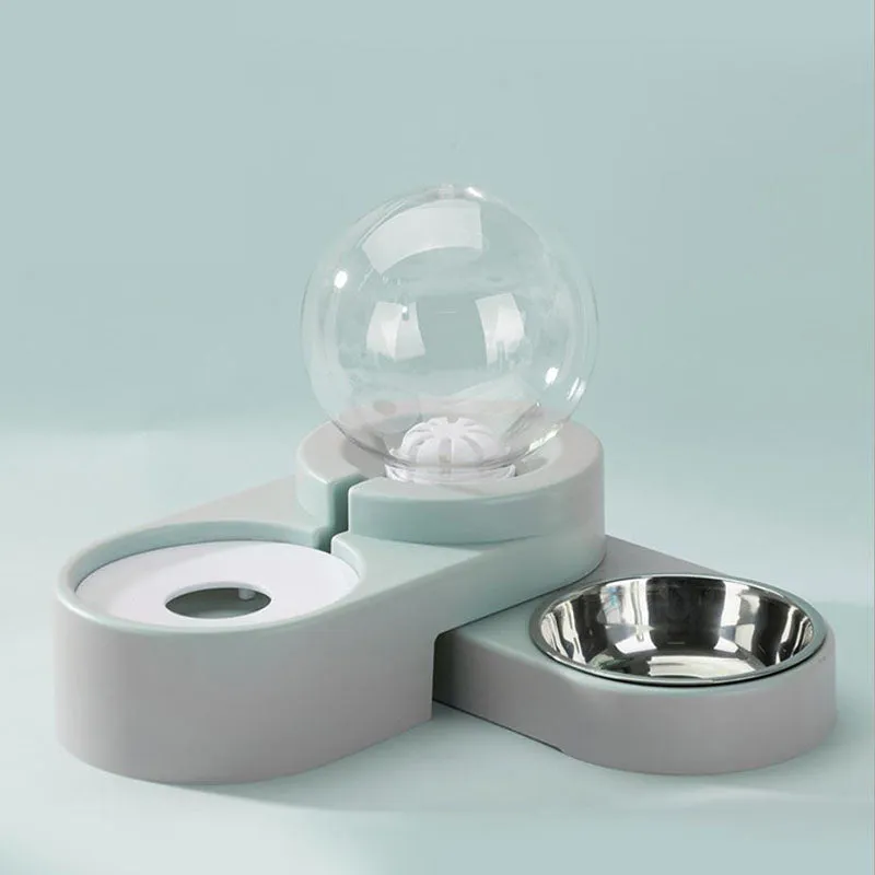 Ball type automatic water refilling double bowl