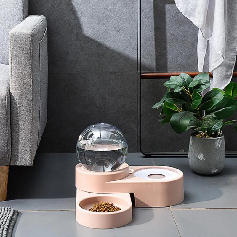 Ball type automatic water refilling double bowl