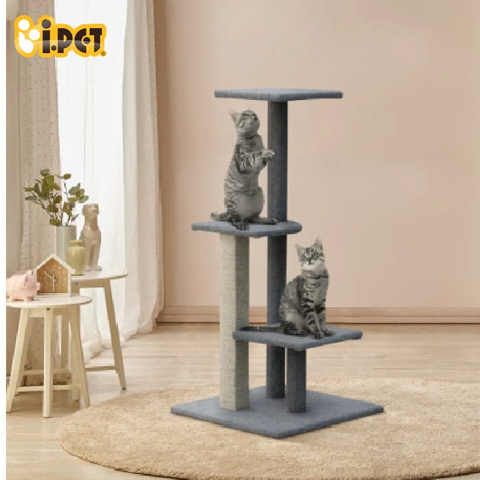 Cat Tree 124cm Trees Scratching Post Scratcher Tower Condo House Furniture Wood Steps