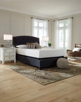 Chime 12 Inch Memory Foam Queen Mattress in a Box with Head-Foot Model-Good Queen Adjustable Base