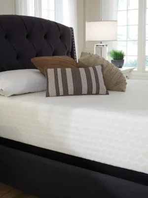 Chime 12 Inch Memory Foam Queen Mattress in a Box with Head-Foot Model-Good Queen Adjustable Base