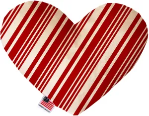 Classic Candy Cane Stripes 8 Inch Heart Dog Toy