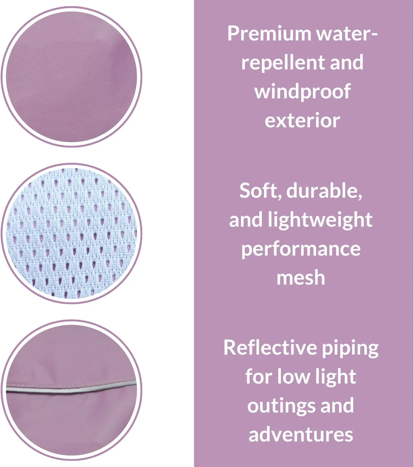 DJANGO City Slicker Waterproof Dog Raincoat and Lightweight Jacket for Long Dogs - Full Coverage Puppy Coat and Reflective Rain Slicker and Windbreaker - Adjustable with Harness Hole (Purple, Medium)