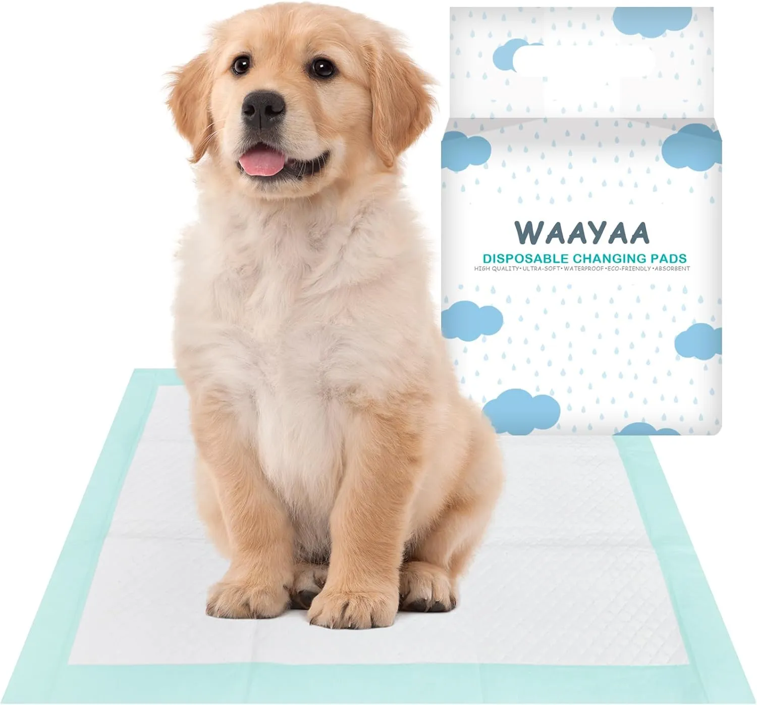 Dog Puppy Pee Pads for Potty Training, Disposable Pet Pee Pads with Super Absorbent and Leak Proof, Soft Safety Underpads with Quick Dry for Baby and Incontinence -Green(17"x13",25 Count)