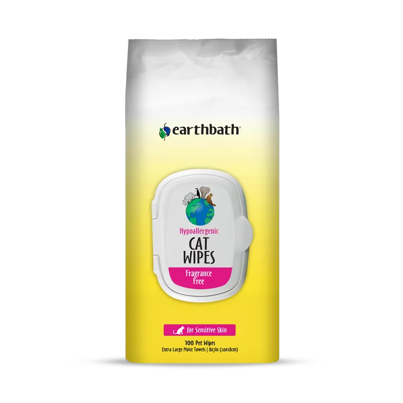 Earthbath Hypoallergenic Fragrance Free Grooming Cat Wipes
