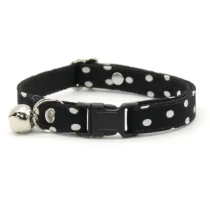 Glow In The Dark Cat Collar - "Polka Dot - Black" - Night Visibility Black Cat Collar / Breakaway Buckle or Non-Breakaway / Cat, Kitten   Small Dog Sizes