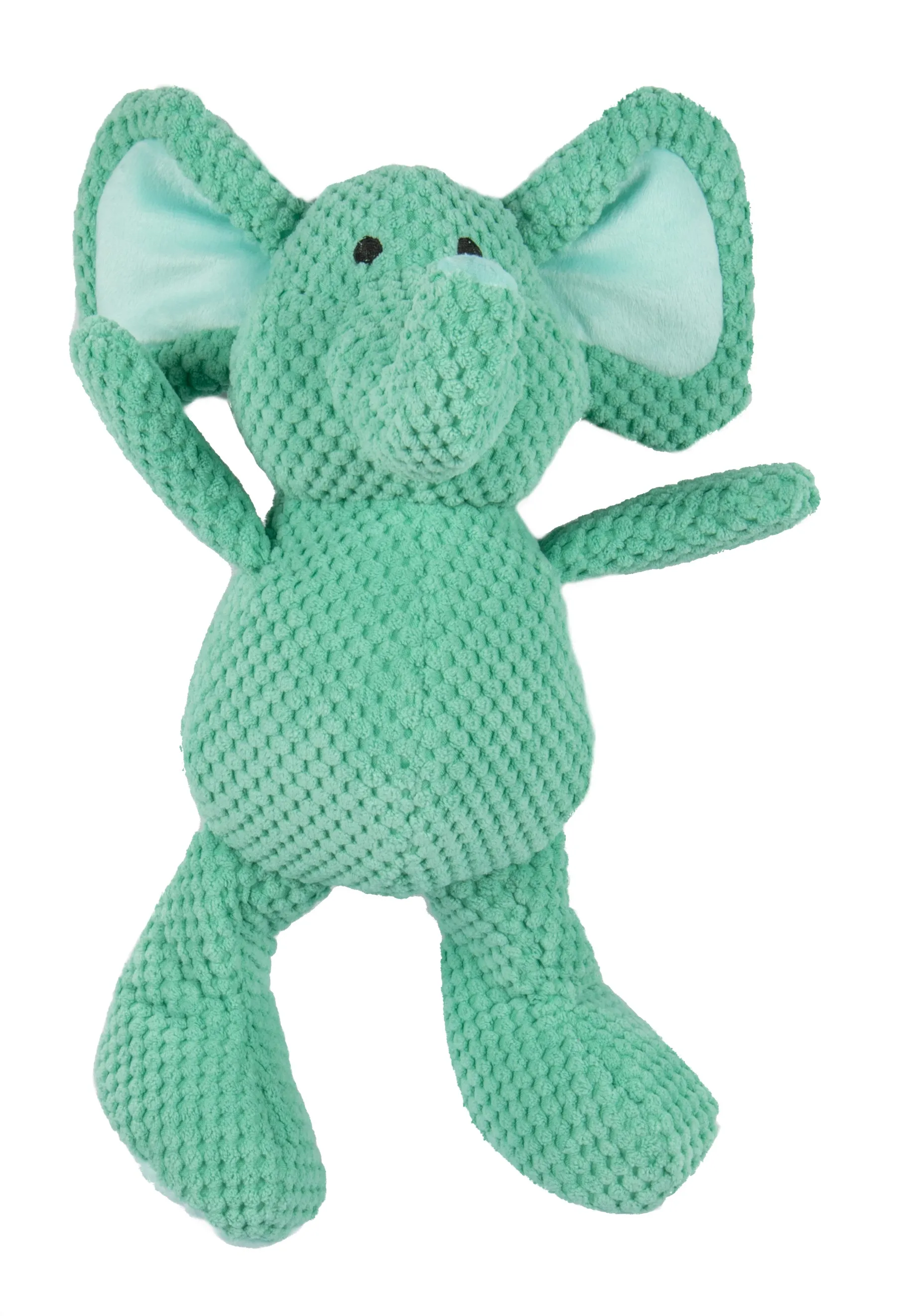 goDog - Checkers Elephant Squeaky Plush Dog Toys with Chew Guard Technology