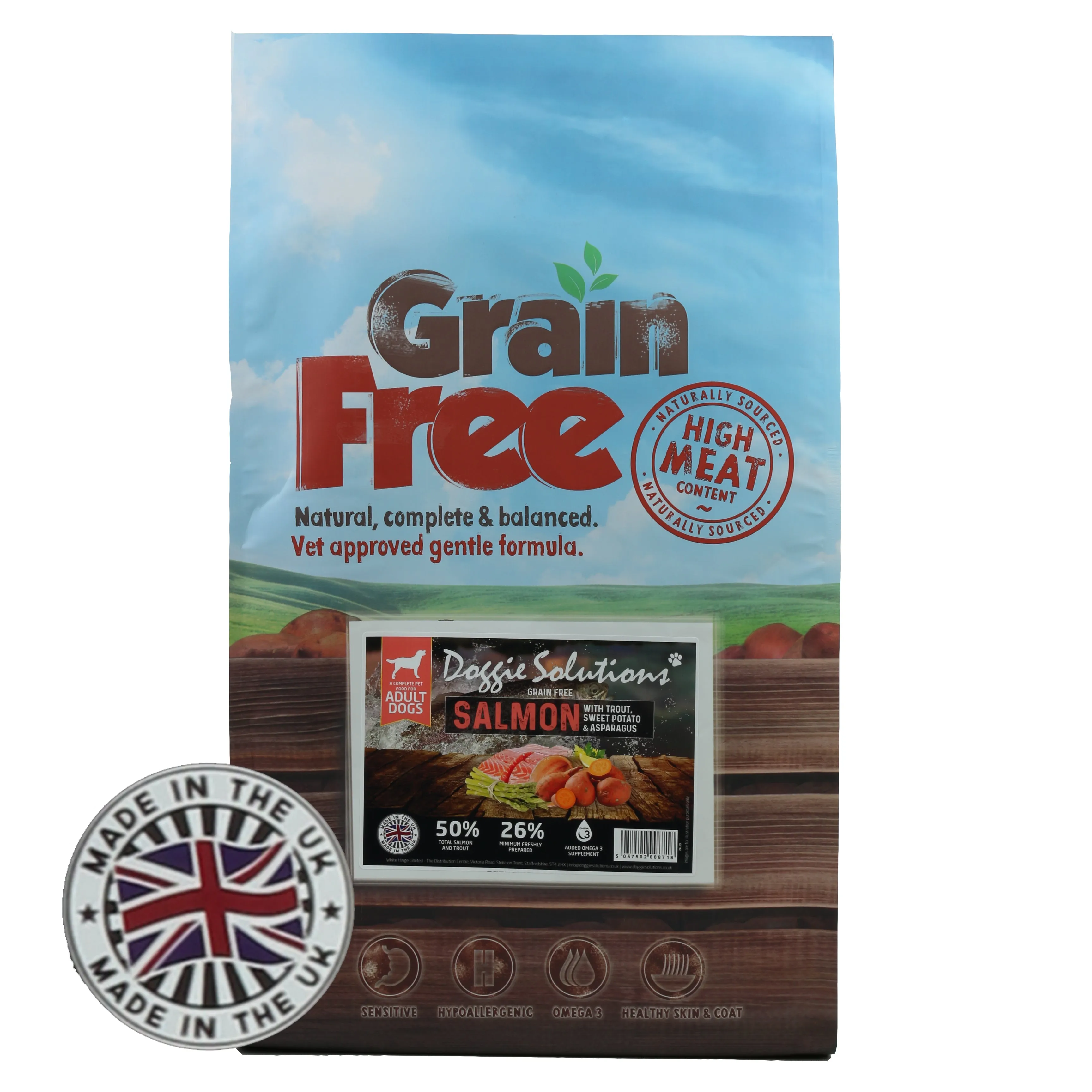 Grain Free Dog Food - Salmon with Trout, Sweet Potato & Asparagus