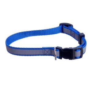 Jeffers Reflective Stripe Nylon Safety Dog Collar, 5/8" W, Adjustable 10"-16"L