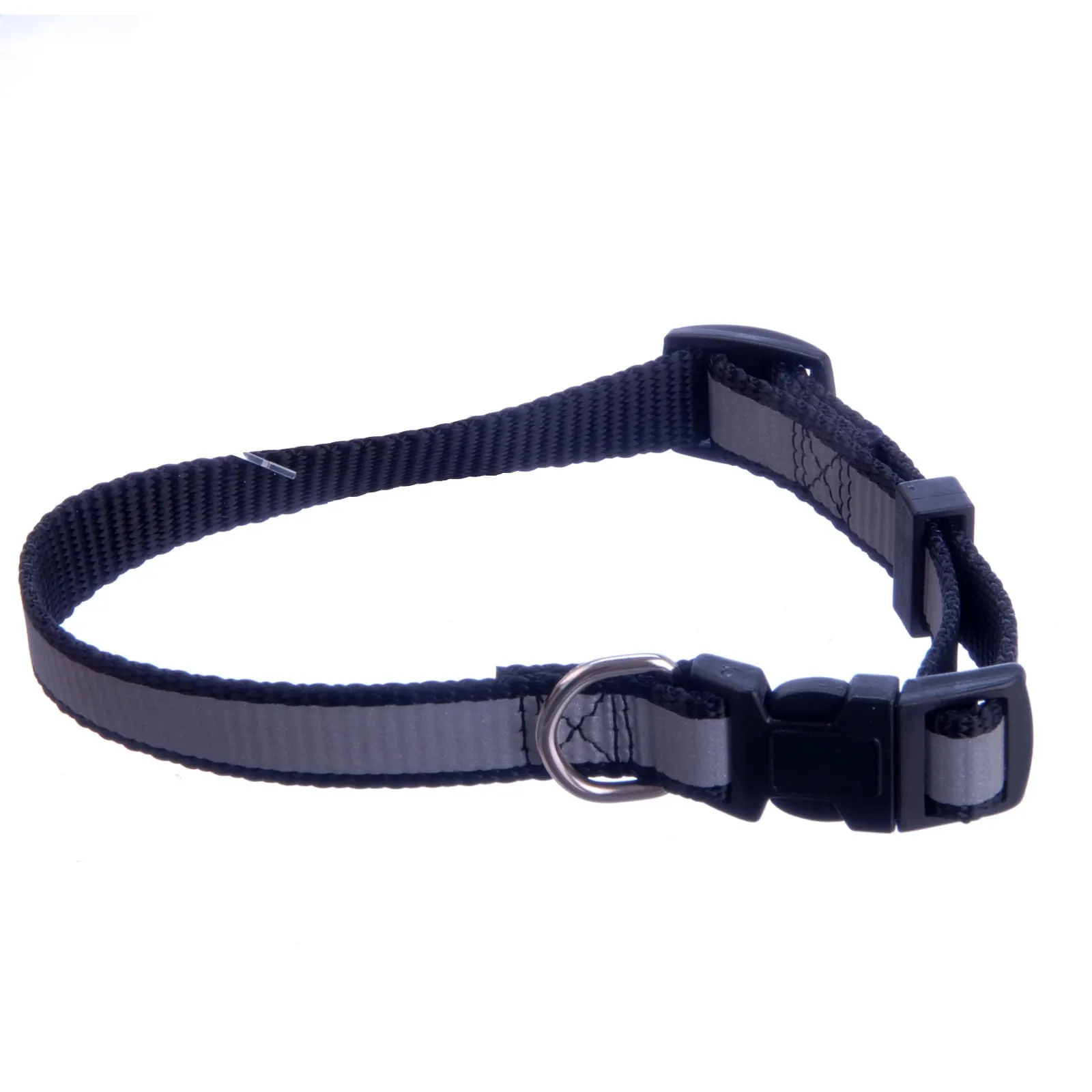 Jeffers Reflective Stripe Nylon Safety Dog Collar, 5/8" W, Adjustable 10"-16"L