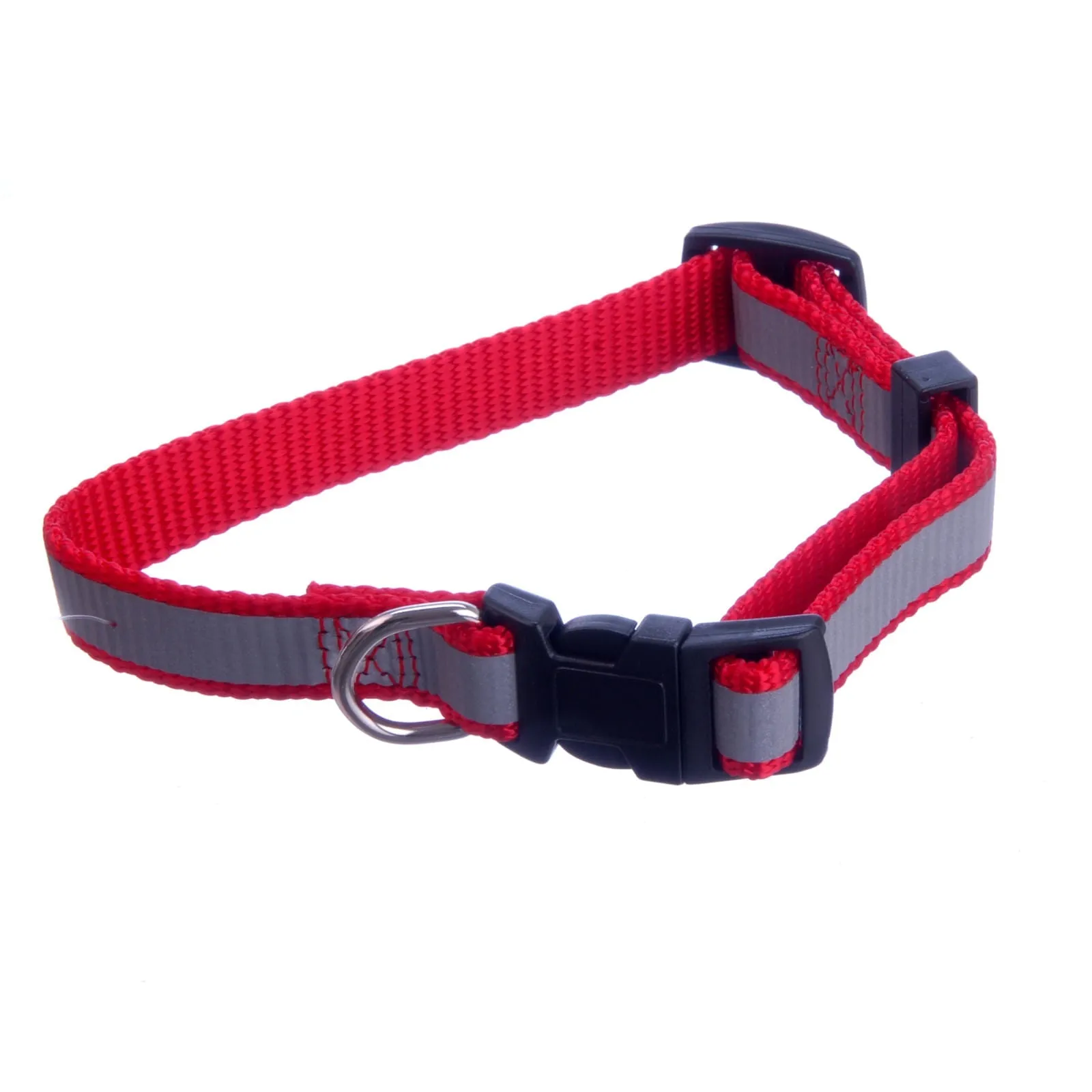 Jeffers Reflective Stripe Nylon Safety Dog Collar, 5/8" W, Adjustable 10"-16"L