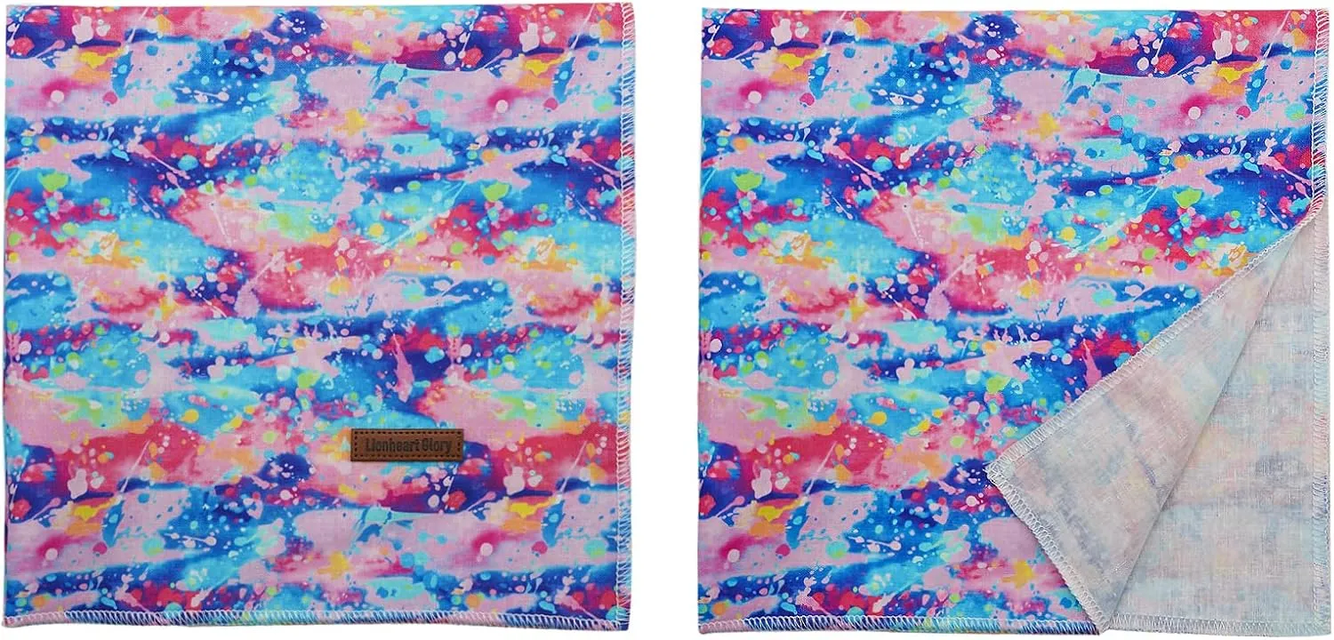 Lionheart Glory Colorful Dog Bandana 1 Pack, Soft Washable Square Adjustable Dog & Cat Scarf
