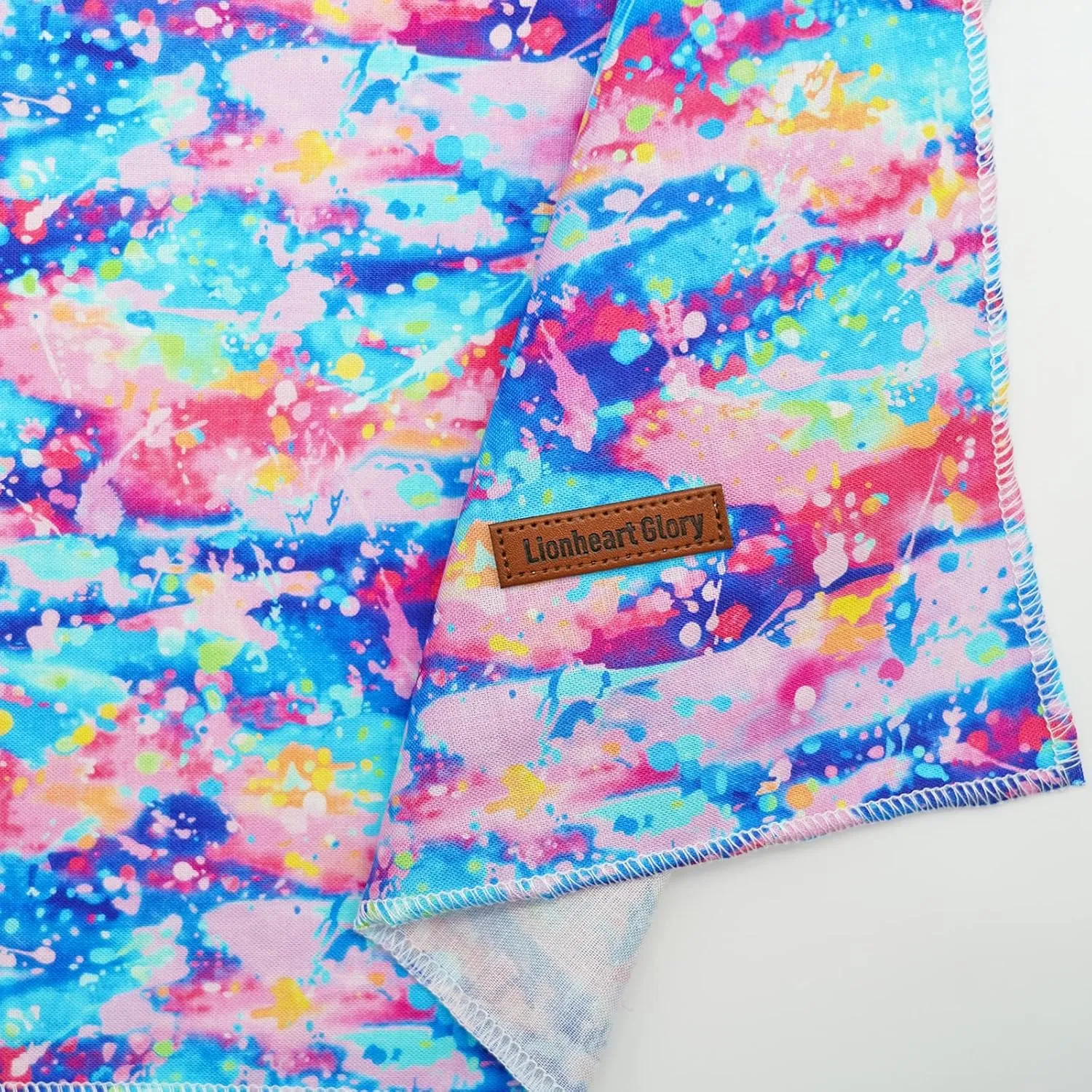 Lionheart Glory Colorful Dog Bandana 1 Pack, Soft Washable Square Adjustable Dog & Cat Scarf