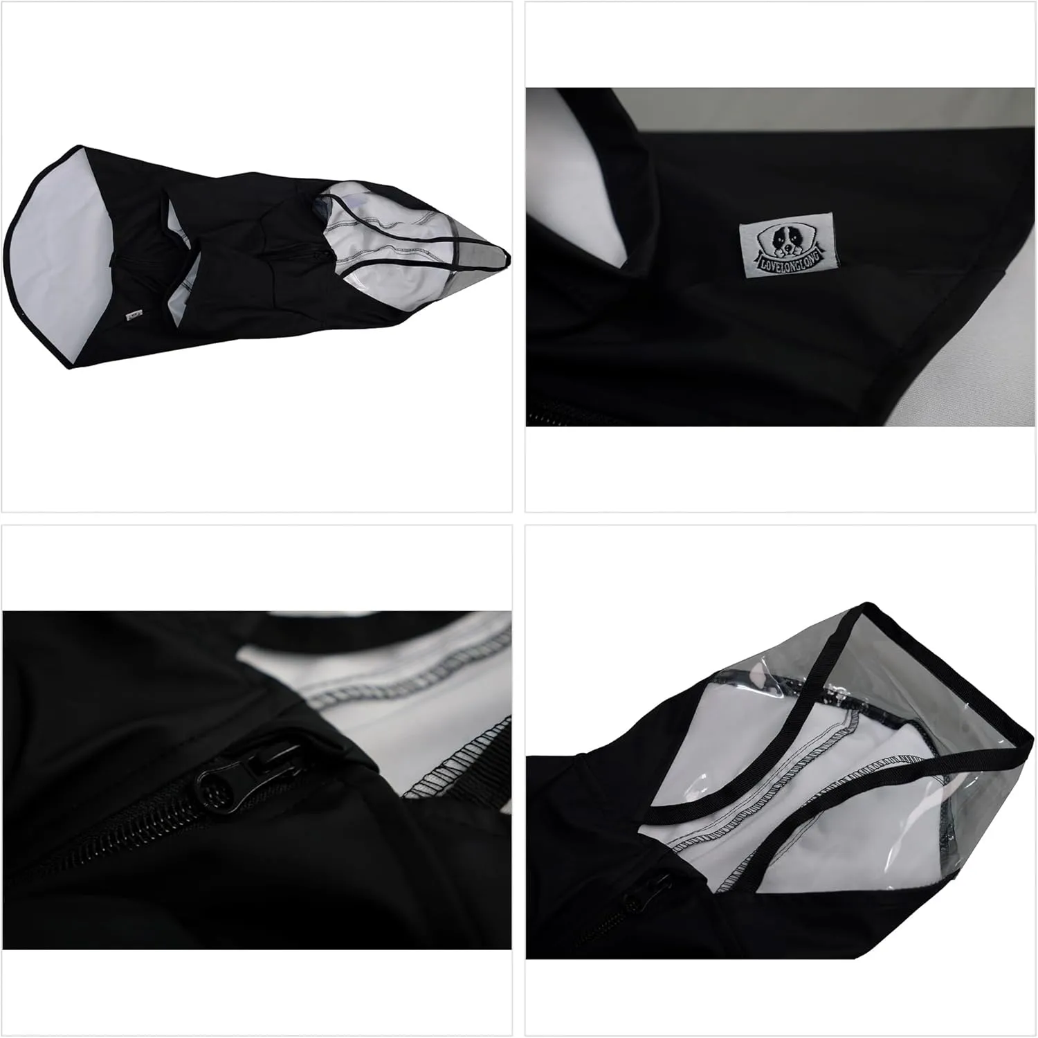 LoveLonglong Premium Waterproof Dog Raincoat with Reflective Safety Features Pet Raincoats for Large Medium Small Dogs Black XL