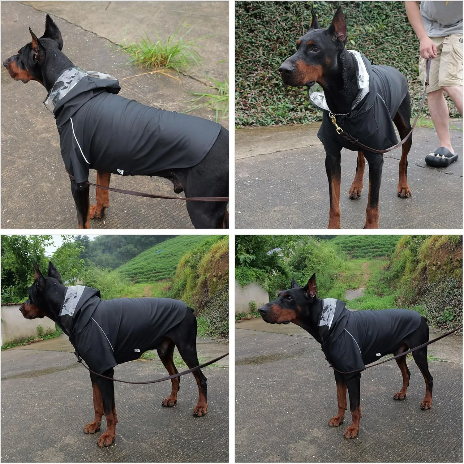 LoveLonglong Premium Waterproof Dog Raincoat with Reflective Safety Features Pet Raincoats for Large Medium Small Dogs Black XL