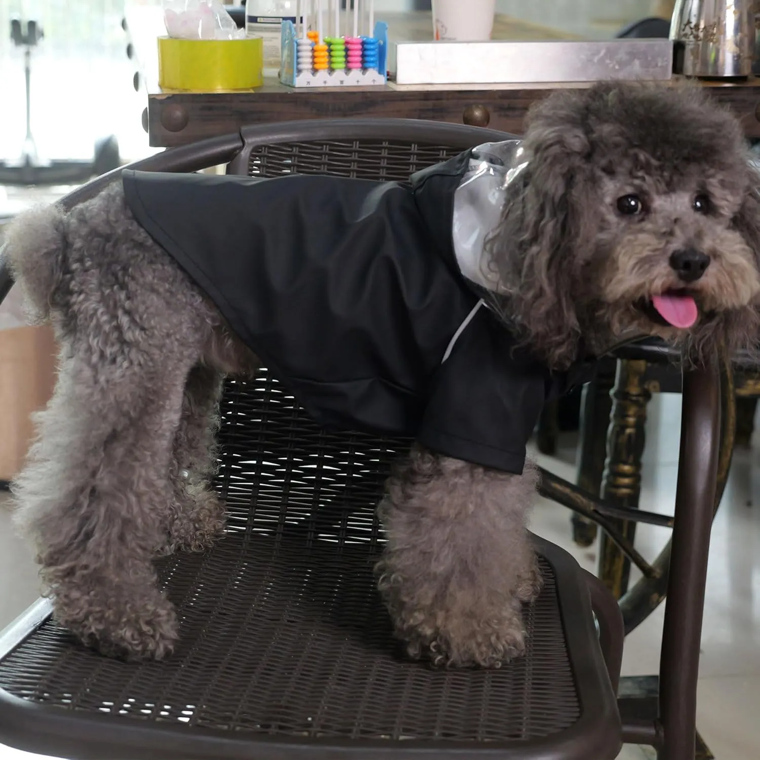 LoveLonglong Premium Waterproof Dog Raincoat with Reflective Safety Features Pet Raincoats for Large Medium Small Dogs Black XL