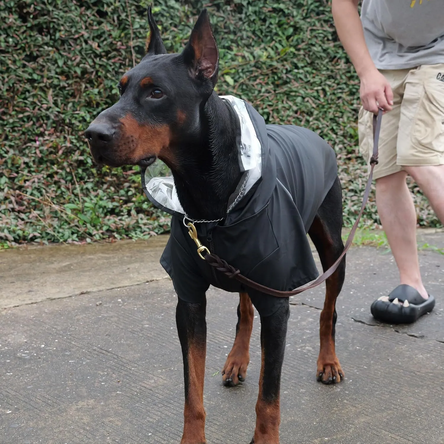 LoveLonglong Premium Waterproof Dog Raincoat with Reflective Safety Features Pet Raincoats for Large Medium Small Dogs Black XL