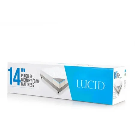 Lucid 14" Plush Memory Foam Mattress, Four-Layer, Multiple Sizes