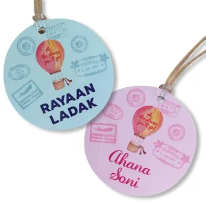 Luggage Tags - Hot Air Balloon (Round), Set of 2