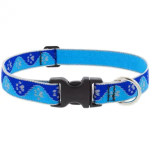 Lupine Adjustable Dog Collar 1" Wide X 12"-20" Neck Size High Lights Blue Paws