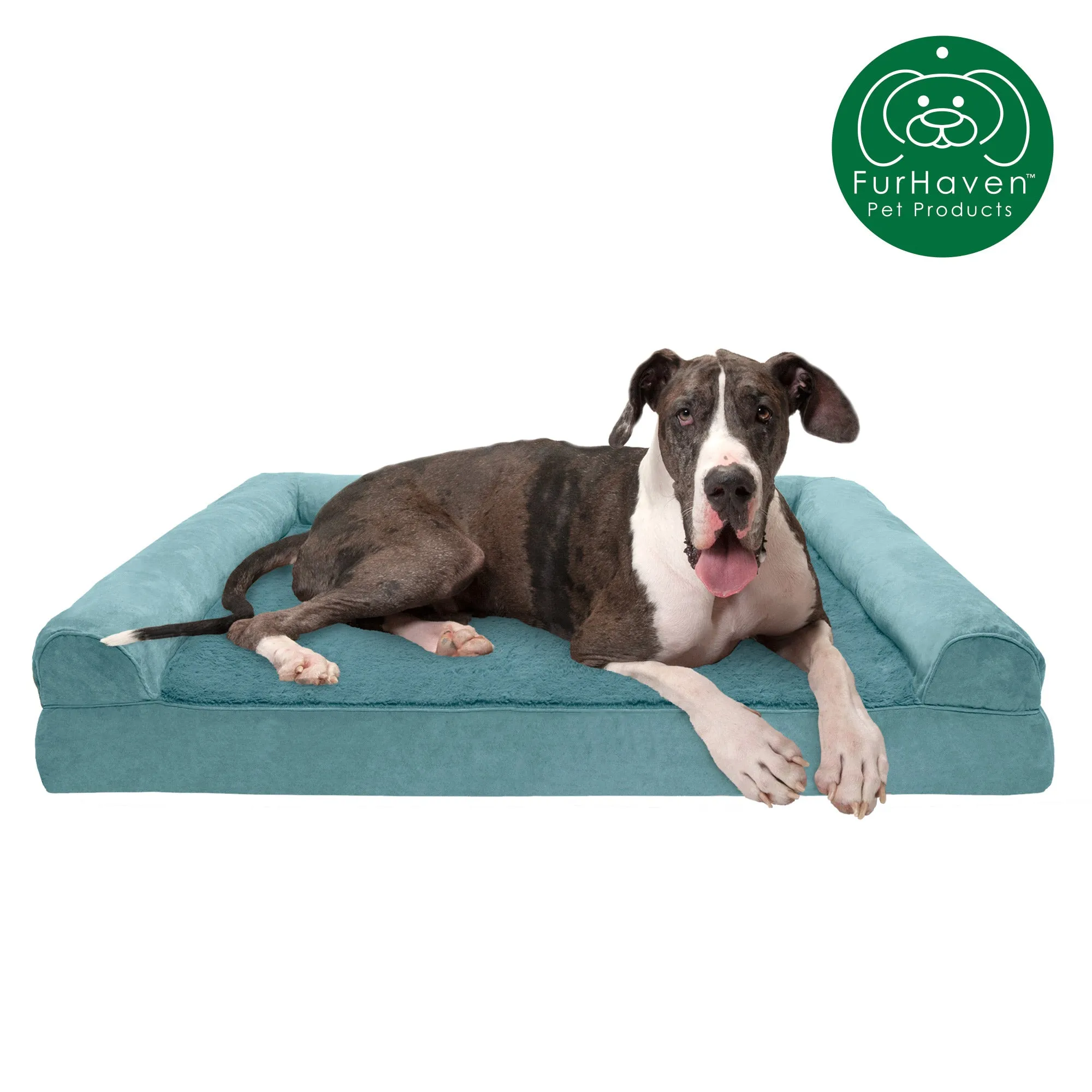 Memory Foam Plush & Suede Couch Pet Bed