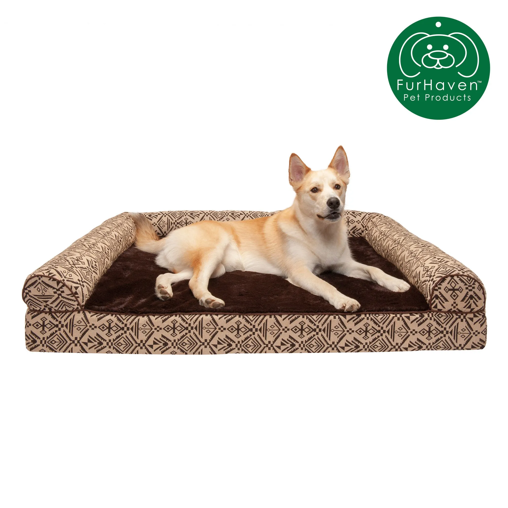 Memory Foam Southwest Kilim Sofa-Style Couch Pet Bed
