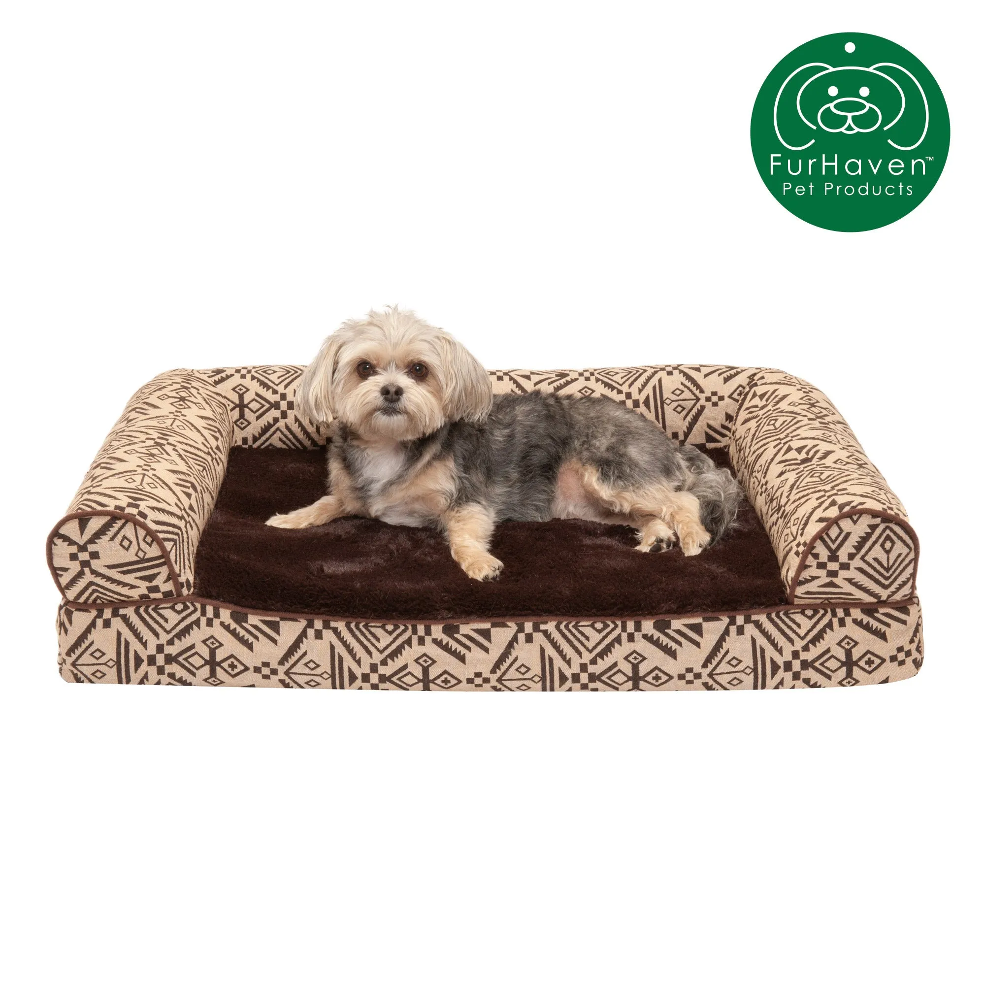 Memory Foam Southwest Kilim Sofa-Style Couch Pet Bed