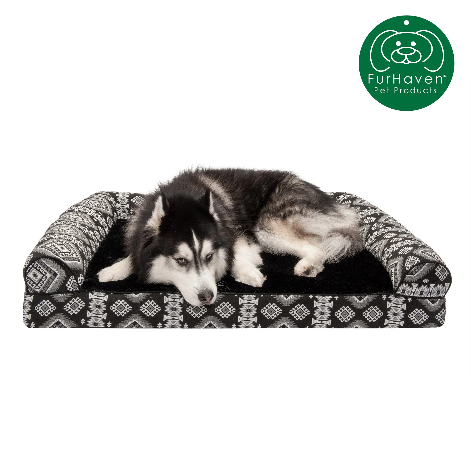 Memory Foam Southwest Kilim Sofa-Style Couch Pet Bed