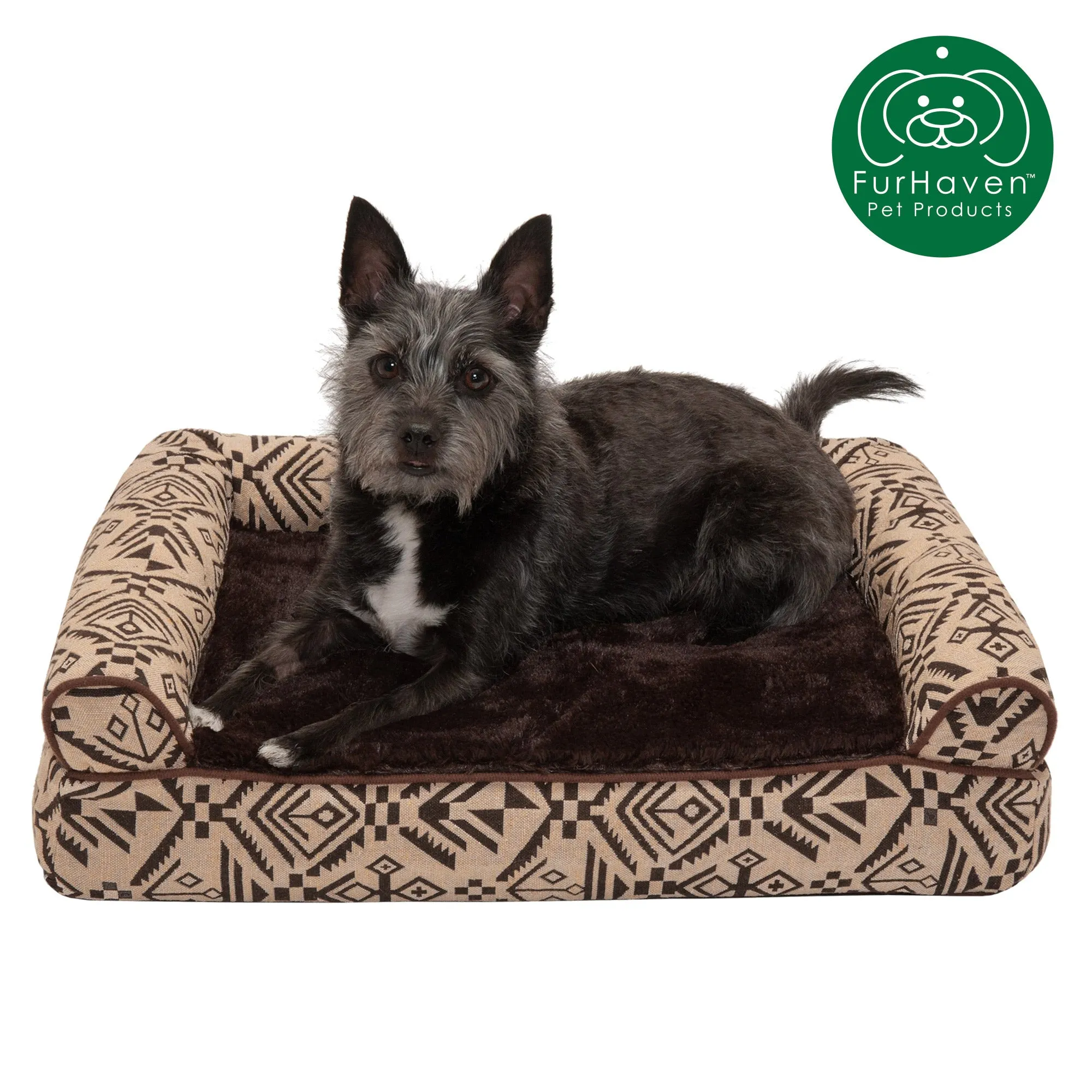 Memory Foam Southwest Kilim Sofa-Style Couch Pet Bed