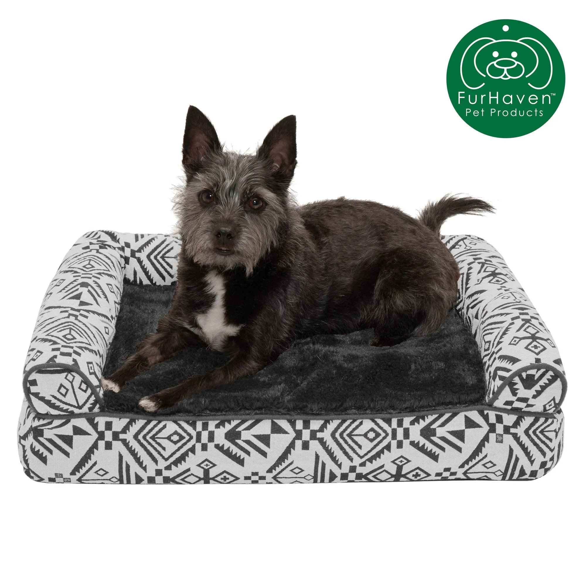 Memory Foam Southwest Kilim Sofa-Style Couch Pet Bed