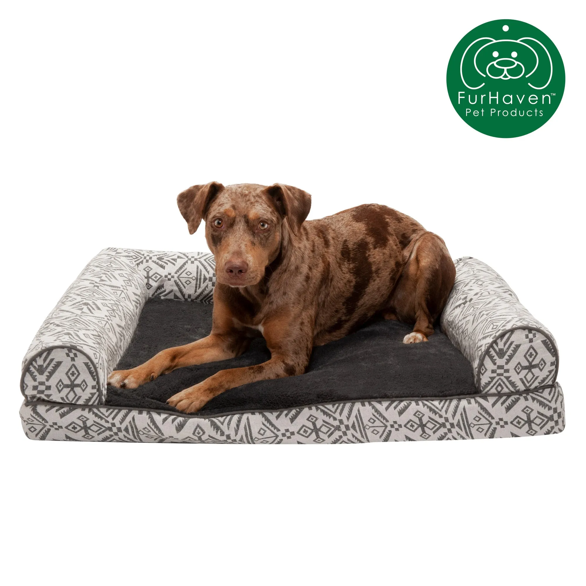 Memory Foam Southwest Kilim Sofa-Style Couch Pet Bed